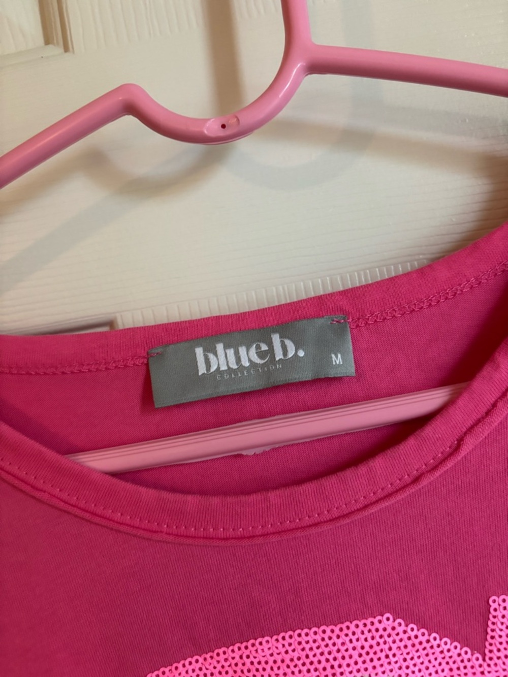 Blue B. Pink Sequin Accent Tee